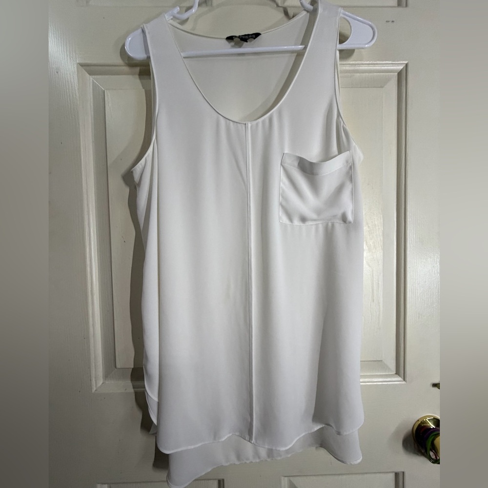 Express White Sleeveless Pocket Camisole